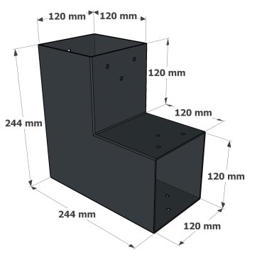 Connecteur 120mm à 2 directions - Forme L